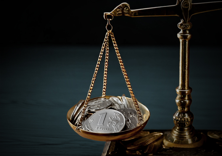 Moedas balança mesa